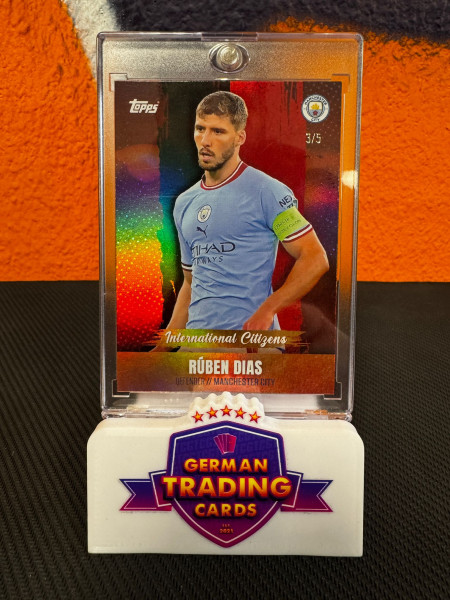 Ruben Dias Red 3/5 - Topps Manchester City Team Set 2023/24