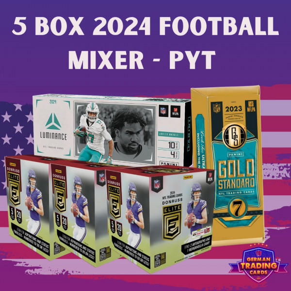 5 BOX 2024 FOOTBALL HOBBY BOX MIXER - PICK YOUR TEAM