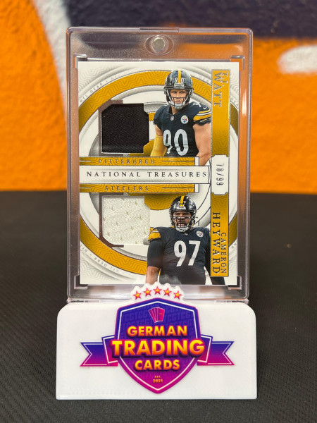 TJ Watt & Cameron Heyward Dual Patch 78/99 - Panini National Treasures 2023