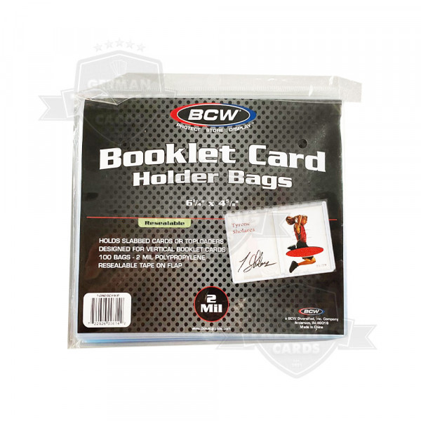 BCW Booklet Card Holder Bags Resealable Vertical