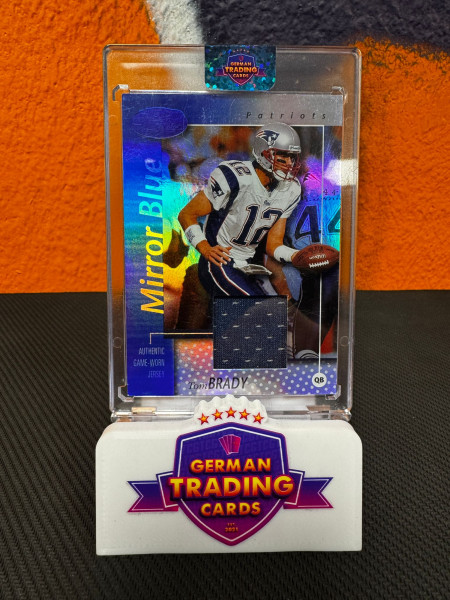 Tom Brady Game-Worn Blue Mirror 02/50 - Donruss 2002