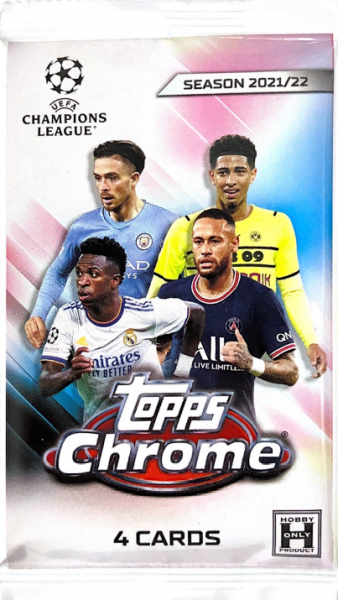 2021-22 Topps Chrome UEFA Champions League Soccer Hobby Pack