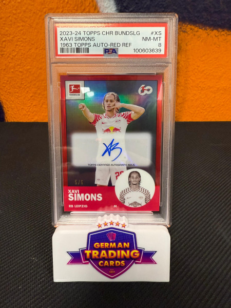 Xavi Simons 1963 Auto 5/5 PSA 8 - 2023-24 Bundesliga Chrome