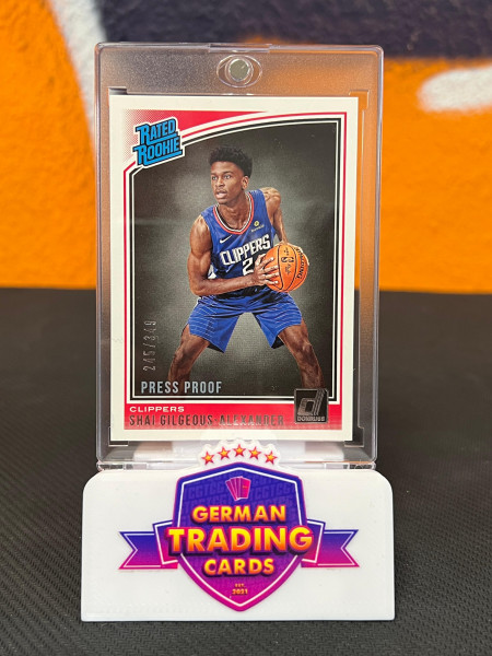 Shai Gilgeous-Alexander Rated Rookie Press Proof 245/349 - Panini Donruss 2018-19