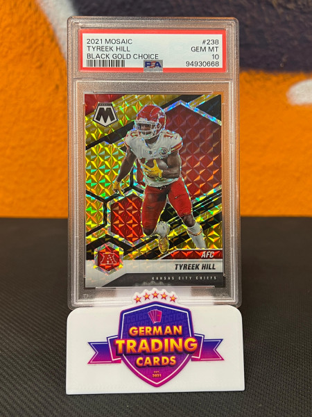 Tyreek Hil Black Gold Choice 7/8 PSA 10 - Panini Mosaic 2021