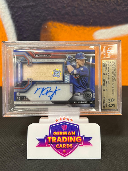 Kris Bryant Clearly Authentic Auto Relic 36/99 BGS 9.5 Auto 9 - Topps Strata 2016