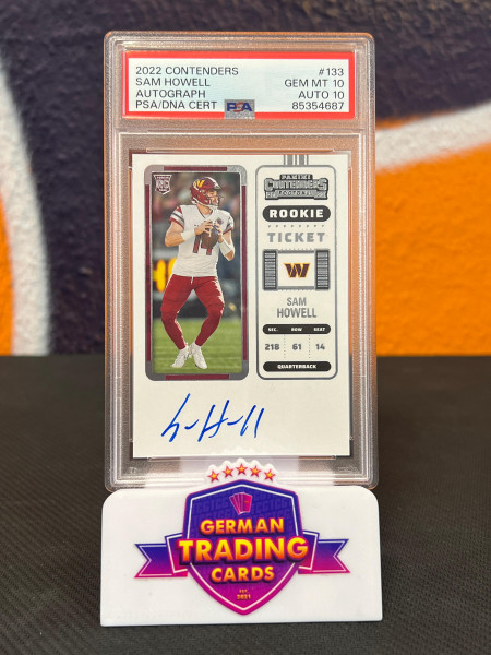 Sam Howell Rookie Ticket On-Card Auto PSA 10 Auto 10 - Panini Contenders 2022