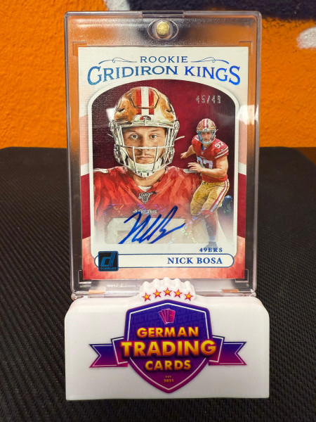 Nick Bosa Rookie Gridiron Kings Auto 45/49 - Panini Donruss 2019