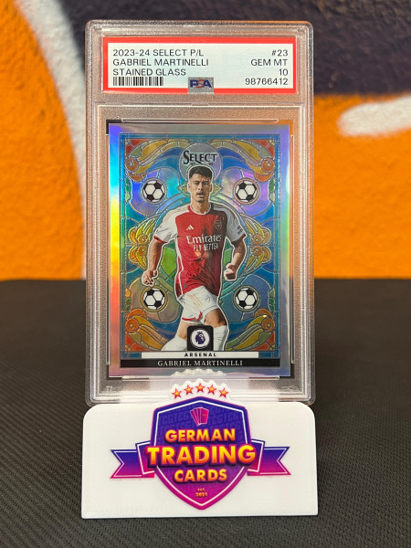 Gabriel Martinelli Stained Glass SSP PSA 10 POP 1 - Panini Select EPL 2023-24