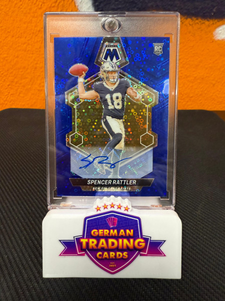 Spencer Rattler Rookie Auto Disco Blue - Panini Mosaic 2024