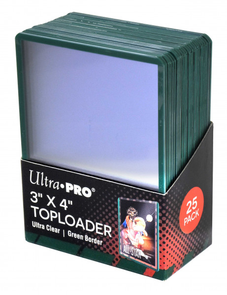 Ultra Pro Standard Toploader 35pt (25 pcs) Green Border