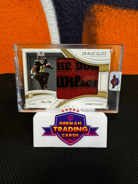 Chris Olave Rookie Pigskin Logo 1/1 One of One - Panini Immaculate 2022