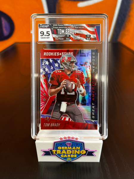 Tom Brady 2020 Rookies & Stars Great American Heroes 51/75 HGA 9.5 US Flag Custom