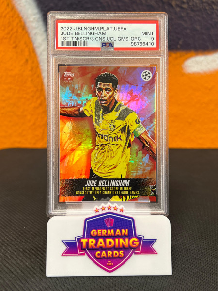 Jude Bellingham Orange 5/5 PSA 9 - Topps Platinum Jude Bellingham Curated Set 2022