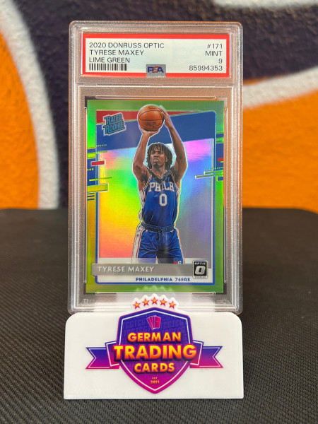 Tyrese Maxey Rated Rookie Lime Green 020/149 PSA 9 - Panini Donruss Optic 2020-21