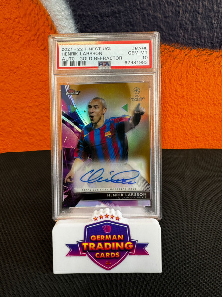 Henrik Larsson Auto Gold Auto 49/50 PSA10 - Topps Finest UCL 2021/22