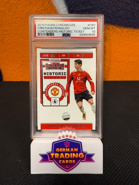 Cristiano Ronaldo Historic Ticket PSA 10 - 2019 Chronicles Contenders