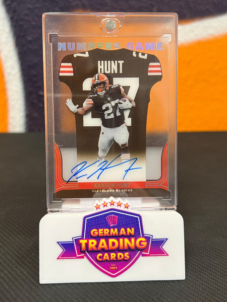 Kareem Hunt Numbers Game On-Card Auto - Panini Contenders 2022