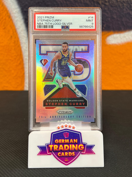 Stephen Curry NBA 75th Logo Silver PSA 9 - Panini Prizm 2021-22